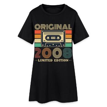 2008 Vintage Retro Geburtstagsgeschenk - Frauen T-Shirt-Kleid - Schwarz - Vorne