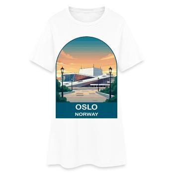 Art d’affiches de voyage vintage à Oslo, Norvège - Robe T-shirt Femme - blanc - Devant
