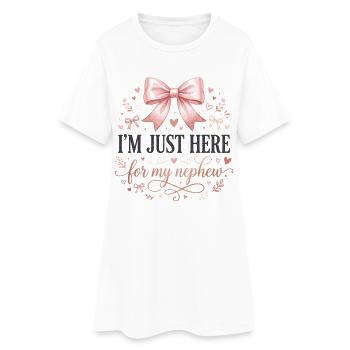 Tante, je suis juste là pour mon neveu Coquette - Robe T-shirt Femme - blanc - Devant