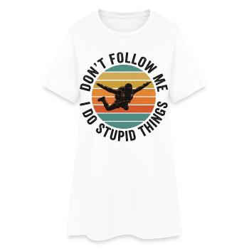 Ne suivez pas Leap dans l’aventure - Robe T-shirt Femme - blanc - Devant
