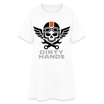 Dirty Hands Crew – Mechanic Skull - Women’s T-Shirt Dress - white - Front