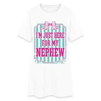 Tante, je suis juste là pour mon neveu - Robe T-shirt Femme - blanc - Devant