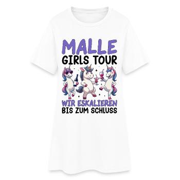 Malle Girls Tour Wir Eskalieren Bis Zum Schluss - Frauen T-Shirt-Kleid - Weiß - Vorne