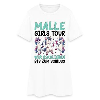 Malle Girls Tour Einhorn Mallorca Party Urlaub - Frauen T-Shirt-Kleid - Weiß - Vorne