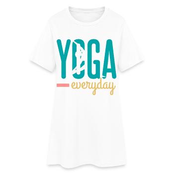 Yoga - Robe T-shirt Femme - blanc - Devant