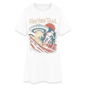 VTT, Descente, Action du cyclisme - Robe T-shirt Femme - blanc - Devant