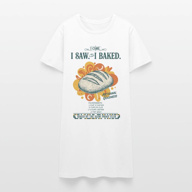 sourdough bread baking baker sourdough starter Women’s T-Shirt Dress