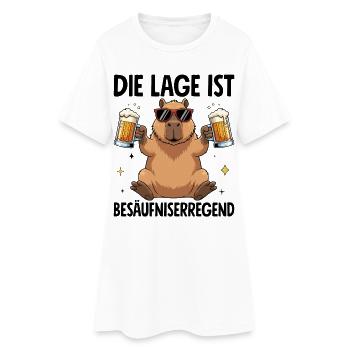 Die Lage Ist Besäufniserregend - Frauen T-Shirt-Kleid - Weiß - Vorne