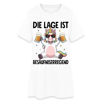 Die Lage Ist Besäufniserregend Einhorn - Frauen T-Shirt-Kleid - Weiß - Vorne