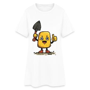 Sunny Shovel Pal Mascot - Women’s T-Shirt Dress - white - Front