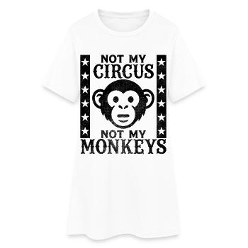 Pas mon cirque, pas mes singes - Robe T-shirt Femme - blanc - Devant