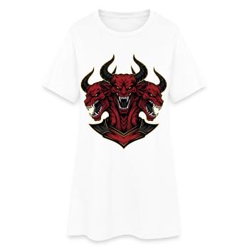 Devil Demon Mask Death Fantasy Satan Halloween - Women’s T-Shirt Dress - white - Front