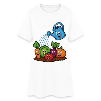 Jardin joyeux légumes arrosage kawaii - Robe T-shirt Femme - blanc - Devant