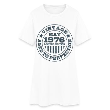 Vintage May 1976 | Aged to perfection | Birthday - Women’s T-Shirt Dress - white - Front