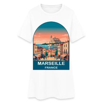 Poster de voyage vintage à Marseille, France, Port City - Robe T-shirt Femme - blanc - Devant
