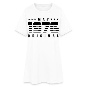 May 1976 Original Striped Vintage Geburtstag - Frauen T-Shirt-Kleid - Weiß - Vorne
