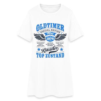 Oldtimer Mai 1976 - Geburtstag - Geschenk - Frauen T-Shirt-Kleid - Weiß - Vorne