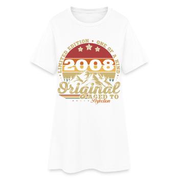 2008 Vintage Retro Birthday Gift - Women’s T-Shirt Dress - white - Front