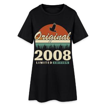 2008 Vintage Retro Geburtstagsgeschenk - Frauen T-Shirt-Kleid - Schwarz - Vorne