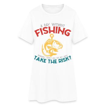 Humour drôle de pêche pour hommes - Robe T-shirt Femme - blanc - Devant