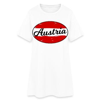 Logo d’écriture autrichienne sur fond rouge - Robe T-shirt Femme - blanc - Devant