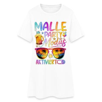 Malle Party Mode Activated - Women’s T-Shirt Dress - white - Front