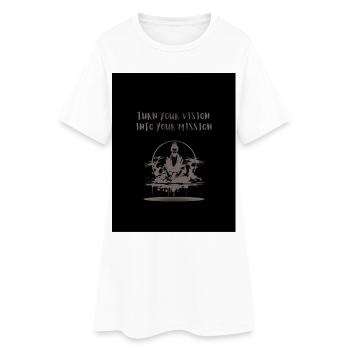 Black_and_Grey_Illustrative_Ninja_T-shirt - Robe T-shirt Femme - blanc - Devant