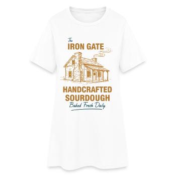 Pain au levain à pain au levain avec grille en fer artisanale - Robe T-shirt Femme - blanc - Devant