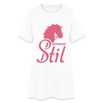 Hobby Horse - Reitsport - Reiterin mit Stil - Frauen T-Shirt-Kleid - Weiß - Vorne