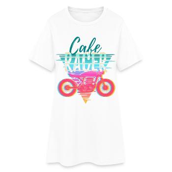 Moto – Cadeau Café Racer Rétro - Robe T-shirt Femme - blanc - Devant