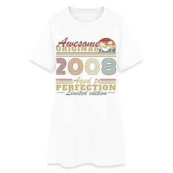 2008 Vintage Rétro Cadeau d’anniversaire - Robe T-shirt Femme - blanc - Devant