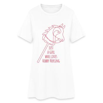 Juste une fille qui adore le passe-temps de monture | Équitation - Robe T-shirt Femme - blanc - Devant