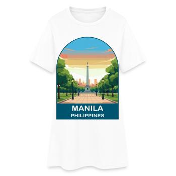 Illustration de voyage vintage à Manille, Philippines, - Robe T-shirt Femme - blanc - Devant