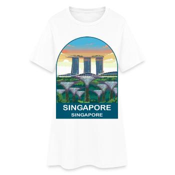 CTY02059 - Frauen T-Shirt-Kleid - Weiß - Vorne