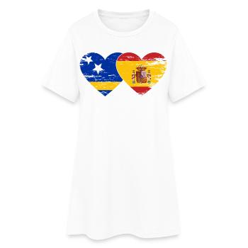 Curacao_Spanien_Flagge_Herz_used - Robe T-shirt Femme - blanc - Devant