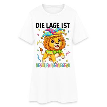 Die Lage Ist Besäufniserregend Löwe - Frauen T-Shirt-Kleid - Weiß - Vorne
