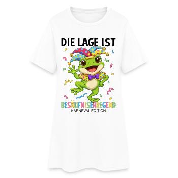  Die Lage Ist Besäufniserregend Frosch Karneval - Frauen T-Shirt-Kleid - Weiß - Vorne