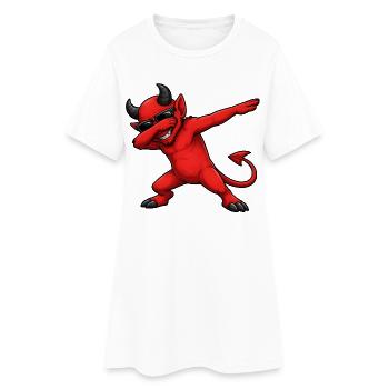 Dabbing Teufel - Frauen T-Shirt-Kleid - Weiß - Vorne