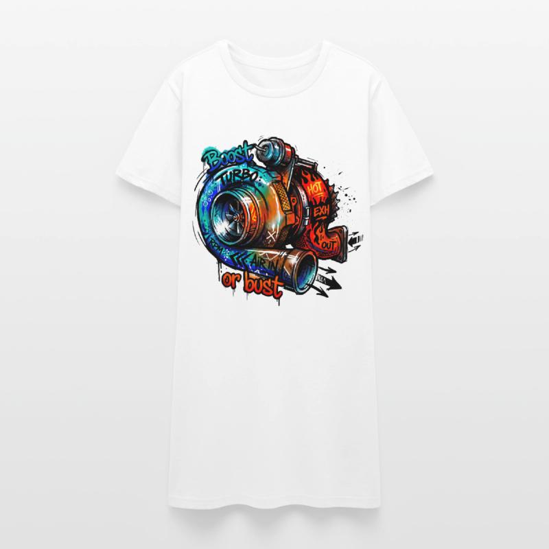 Turbo-Boost oder Bust Frauen T-Shirt-Kleid