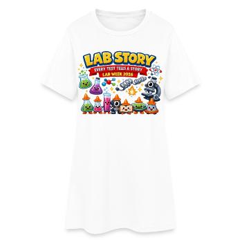 Lab Story Semaine de Laboratoire 2026 - Robe T-shirt Femme - blanc - Devant