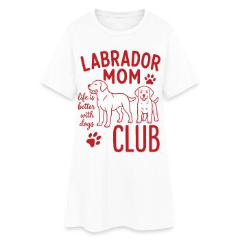 T-shirt du club de maman du chien du Labrador Mom Club - Robe T-shirt Femme - blanc - Devant