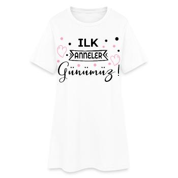 Erster Muttertag Türkisch - Frauen T-Shirt-Kleid - Weiß - Vorne