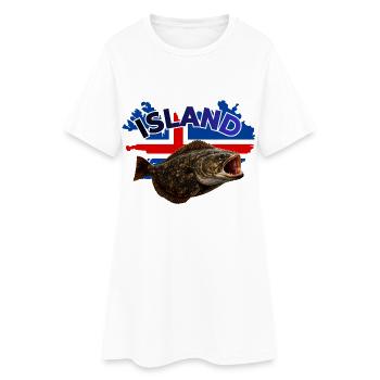 Pêche au flétan en Islande - Robe T-shirt Femme - blanc - Devant