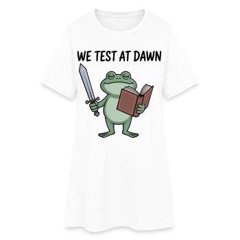 Le Chevalier Grenouille à l’Aube lit à l’aube - Robe T-shirt Femme - blanc - Devant