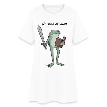 Chevalier Grenouille Matinale - Robe T-shirt Femme - blanc - Devant