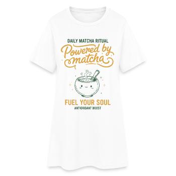 Rituel quotidien du matcha alimenté par le matcha alimente votre - Robe T-shirt Femme - blanc - Devant