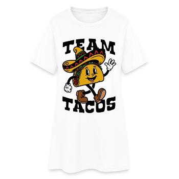 Équipe Tacos | Dessin animé joyeux de sombreros tacos - Robe T-shirt Femme - blanc - Devant