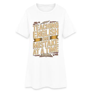Enseignant d’anglais langue seconde enseignant en anglais - Robe T-shirt Femme - blanc - Devant