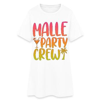 L’équipe de la Malle Party célèbre les fêtes de Majorque - Robe T-shirt Femme - blanc - Devant