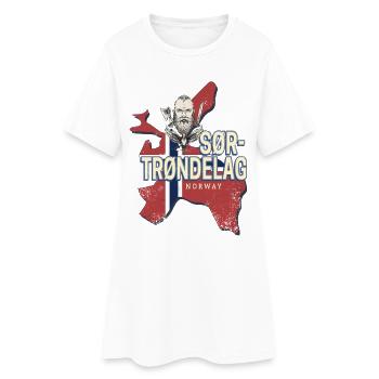Sør Trøndelag Provinz in Norwegen mit Landkarte - Frauen T-Shirt-Kleid - Weiß - Vorne